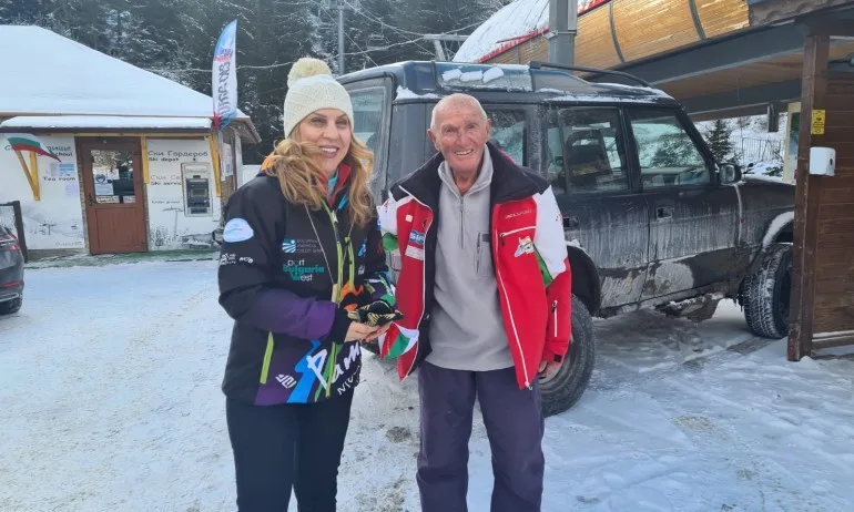 Най-възрастният практикуващ скиор у нас посрещна Николова на Мечи чал - Tribune.bg