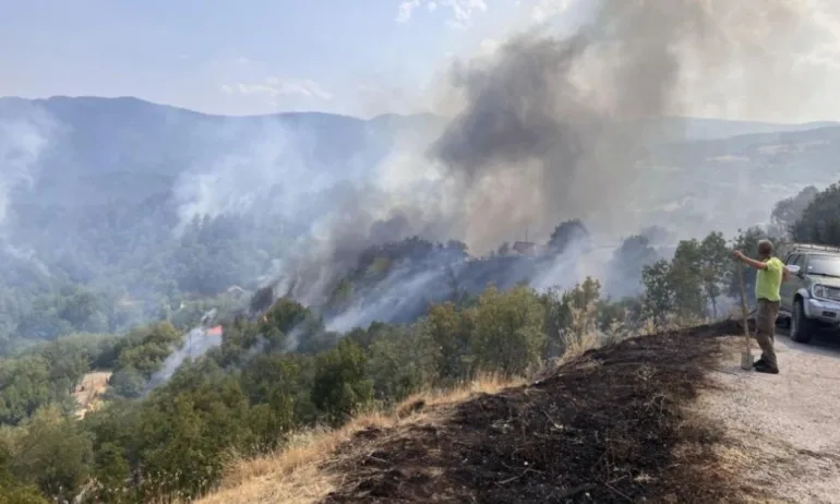 Огнен ад край Симитли: Пожар заплашва село Тросково (СНИМКИ) - Tribune.bg