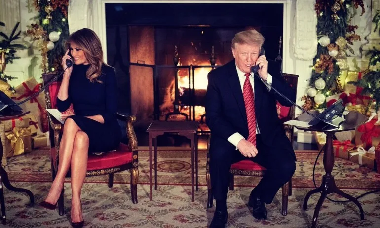 Мелания и Доналд Тръмп следят Дядо Коледа - Tribune.bg