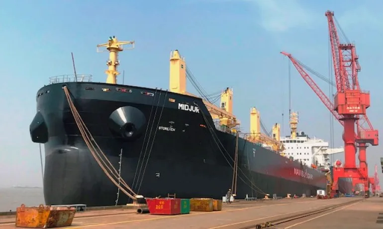 В китайска корабостроителница спуснаха на вода втори 45 000-тонен кораб, поръчан от Параходство БМФ АД - Tribune.bg