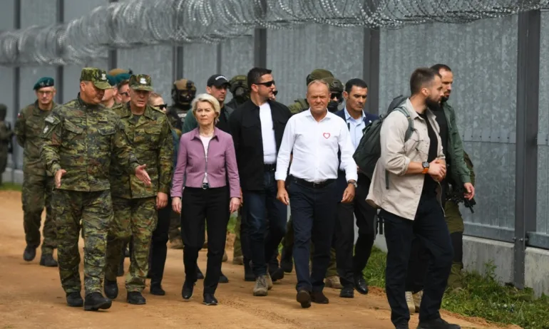 Туск и фон дер Лайен инспектираха полско-беларуската граница - Tribune.bg