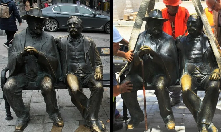 Вандали откраднаха бастуна от статуята на Пенчо Славейков - Tribune.bg