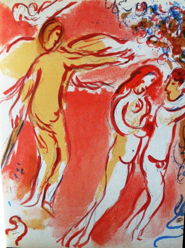 „Изгонването на Адам и Ева от Райската градина“, Марк Шагал