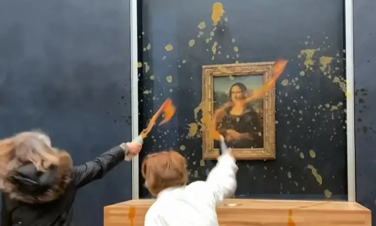 Супа по Мона Лиза! Екоактивистки на протест за правото на здравословна храна (ВИДЕО) - Tribune.bg