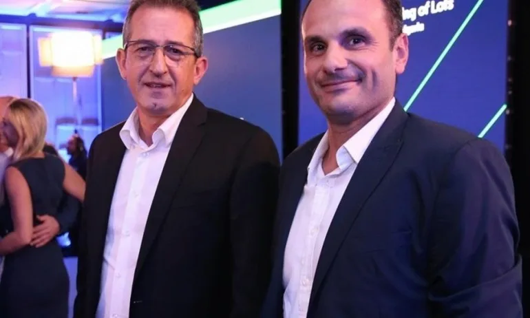 Президентът на Марица Илия Динков и мениджърът Борис Халачев след жребия за Шампионска лига - Tribune.bg