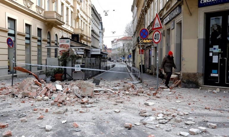 Щетите от силното земетресение в Загреб - Tribune.bg