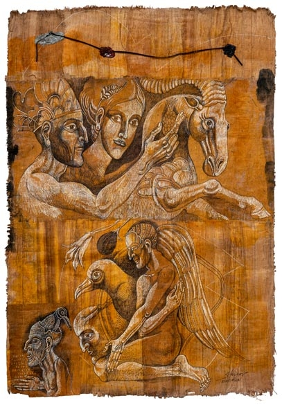Стоимен Стоилов, Папирус XVI, смесена техника, 100 x 70 см, 2024