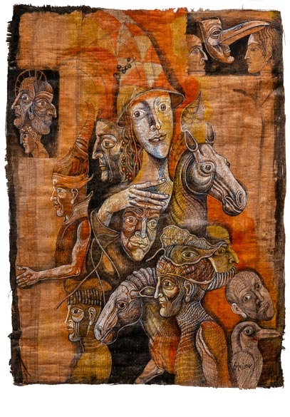 Стоимен Стоилов, Папирус I, смесена техника, 100 x 70 см, 2024