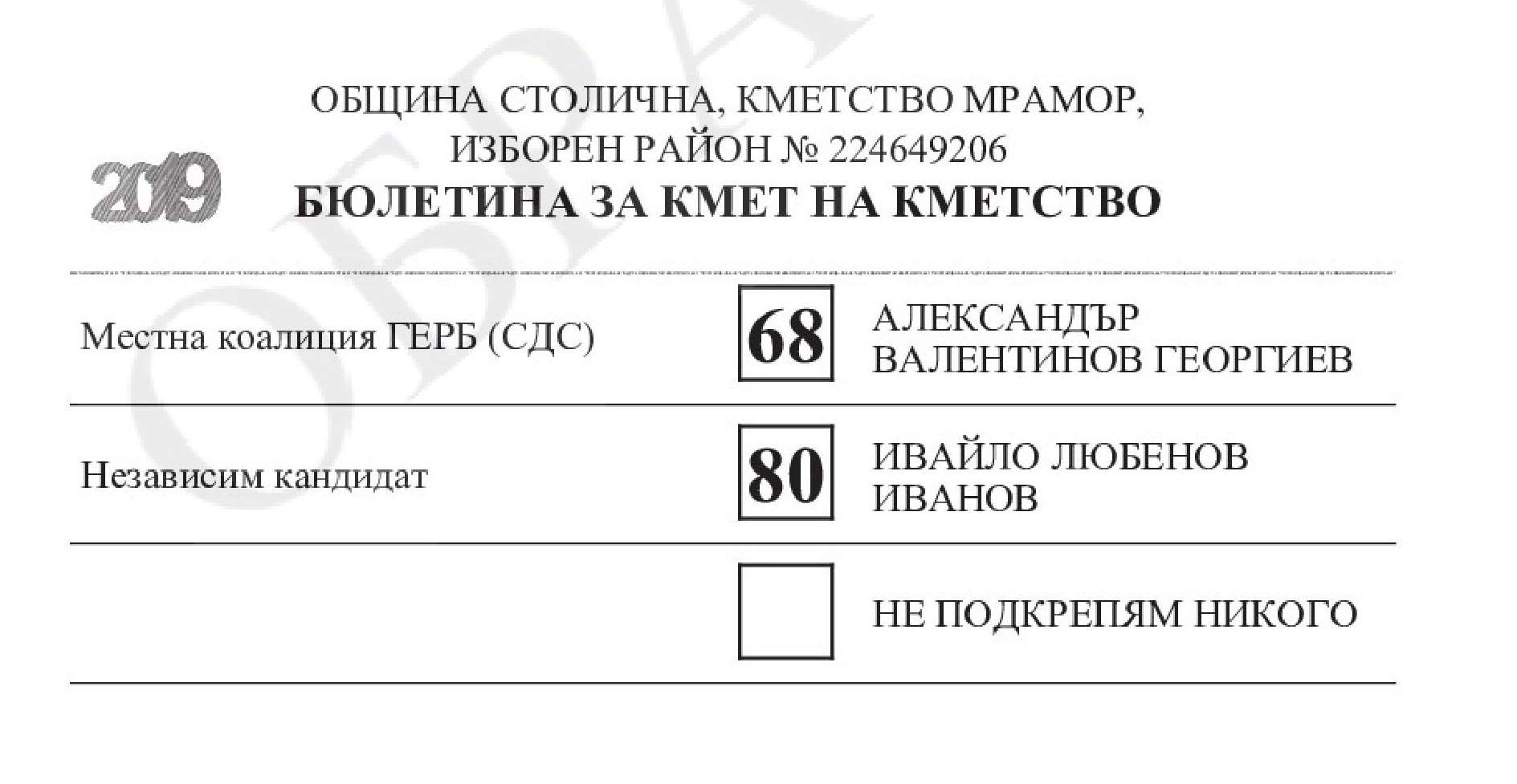 София - избор на кмет на кметство