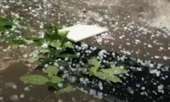 Проливен дъжд и градушка с размерите на орех се изсипаха