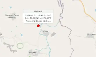 Земетресение с магнитуд 3 2 по скалата на Рихтер е регистрирано