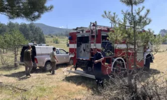 Пожарът в землището на село Илинденци се разраства в посока