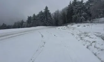 Обилен снеговалеж има на прохода Шипка Пътното платно е почистено