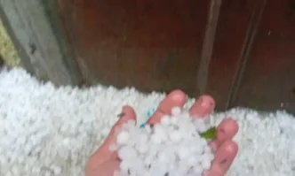 Градушка съсипа градините в Дреново, земята побеля