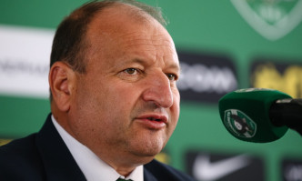 Спортният директор на Лудогорец Георги Караманджуков говори на пресконференцията на