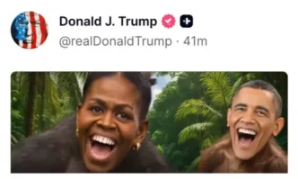 Президентът на САЩ Доналд Тръмп сподели публикация с расистко видео