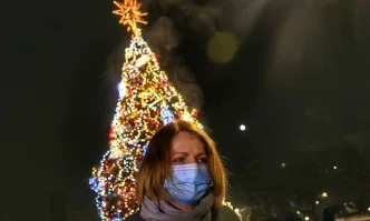 Коледната елха в София грейна без празнична програма