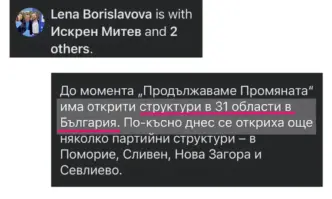 Днес бе учредена 100 ната местна структура на Продължаваме Промяната в