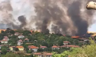 Пожар близо до къщите в село Ореш