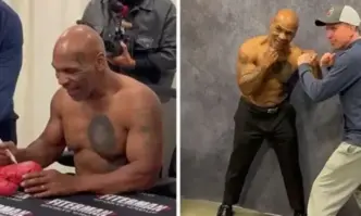 Легендата в бокса Майк Тайсън демонстрира завидно тяло преди двубоя