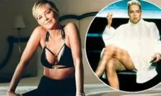 Шарън Стоун вдъхновява с вида си по черен сутиен на 68 г.