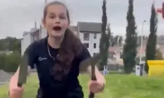 12 годишно момиче размаха нож и брадва срещу българска двойка в