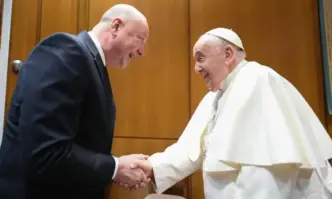 Папа Франциск поздрави българската делегация в Рим, че са заедно в името на България