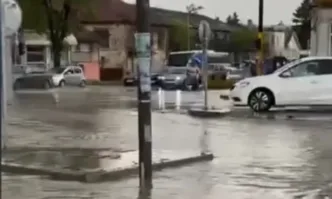 Силен дъжд който се изля над София този следобед предизвика