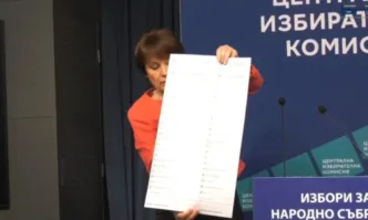 ЦИК показва образци на хартиената бюлетина и бюлетината от машинно гласуване - 16.03.23 г