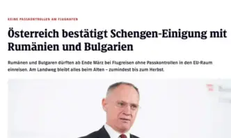Австрийският Клайнен цайтунг: Има правнообвързващ текст за България и Румъния в Шенген по въздух