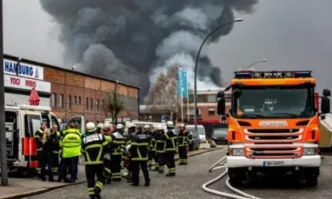 Голям пожар е избухнал на пристанището в Хамбург