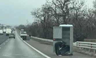 На необичайна гледка станаха шофьори пътуващи по автомагистрала Тракия в