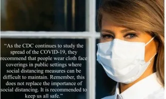 Първата дама на САЩ препоръча на американците да носят маски