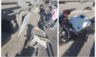 Пералня се стовари върху моторист бул Сливница Според очевидци уредът е