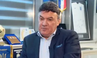 Президентът на Българския футболен съюз БФС Борислав Михайлов празнува днес