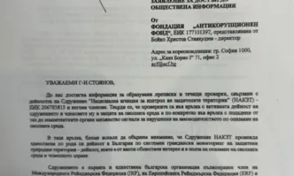 Писмо на Антикорупционния фонд до вътрешния министър Калин Стоянов от