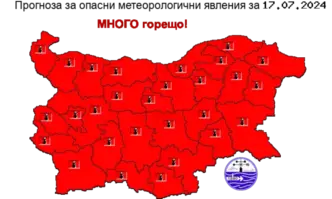 Националният институт по метеорология и хидрология издаде червен код за