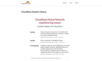 Световен срив на компанията за интернет инфраструктура Cloudflare Редица уебсайтове
