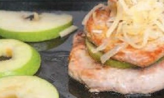 Продукти 4 свински пържоли 150 г всяка 1 зелена ябълка