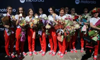 Грандиозно посрещане на златните ни момичета в София