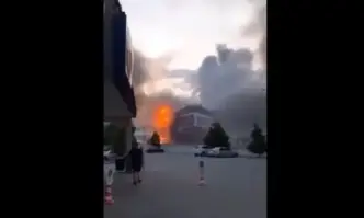Голям пожар гори в търговски център в Гоце Делчев Сигналът