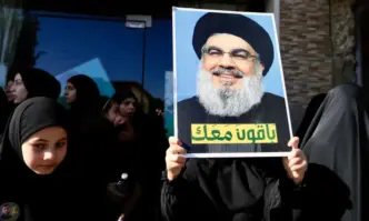 Шейх Хасан Насрала лидерът на ливанското шиитско ислямистко движение Хизбула