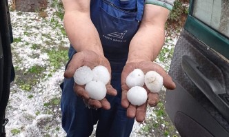 Там вчера градушка унищожи овощни и семейни градини съобщиха от