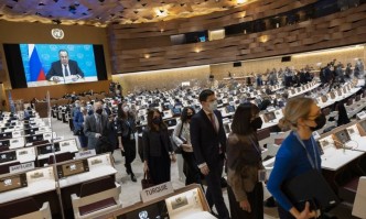 Дипломати напуснаха залата докато руският външен министър Сергей Лавров се