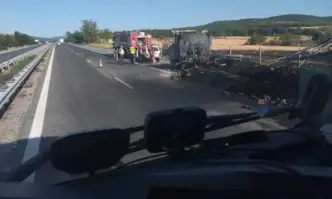 Тир се е запалил на 75 ти км на АМ Тракия