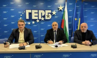 Лидерът на ГЕРБ Бойко Борисов председателят на БРАИТ Илия Кръстев