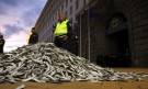 Унищожаването на храна продължава: Протестиращите съсипаха кашони с риба (СНИМКИ) - Снимка 4 - Tribune.bg